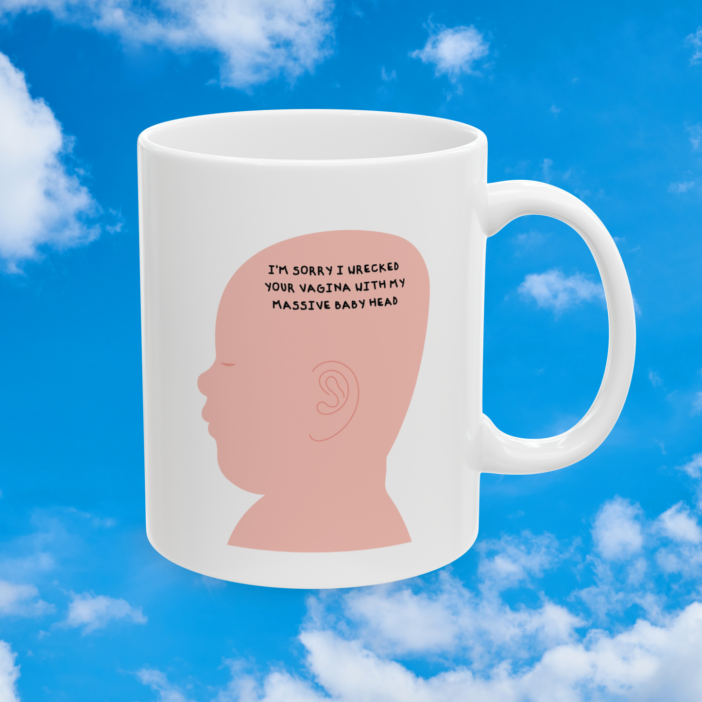 Massive baby head mug