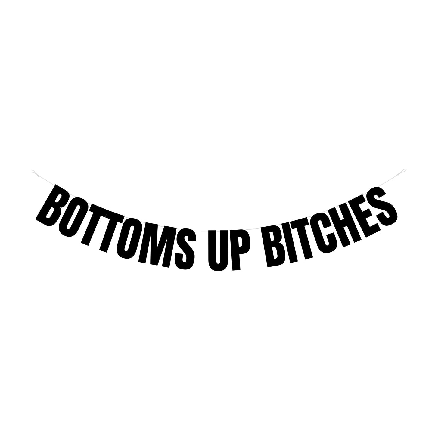 Bottoms up bitches banner