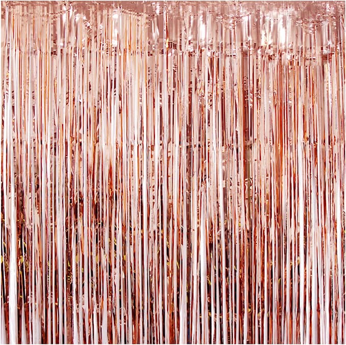 2 pack - Rose Gold foil curtain backdrop