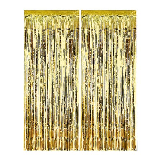 2 Pack - Gold foil curtain backdrop