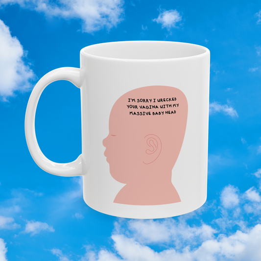 Massive baby head mug