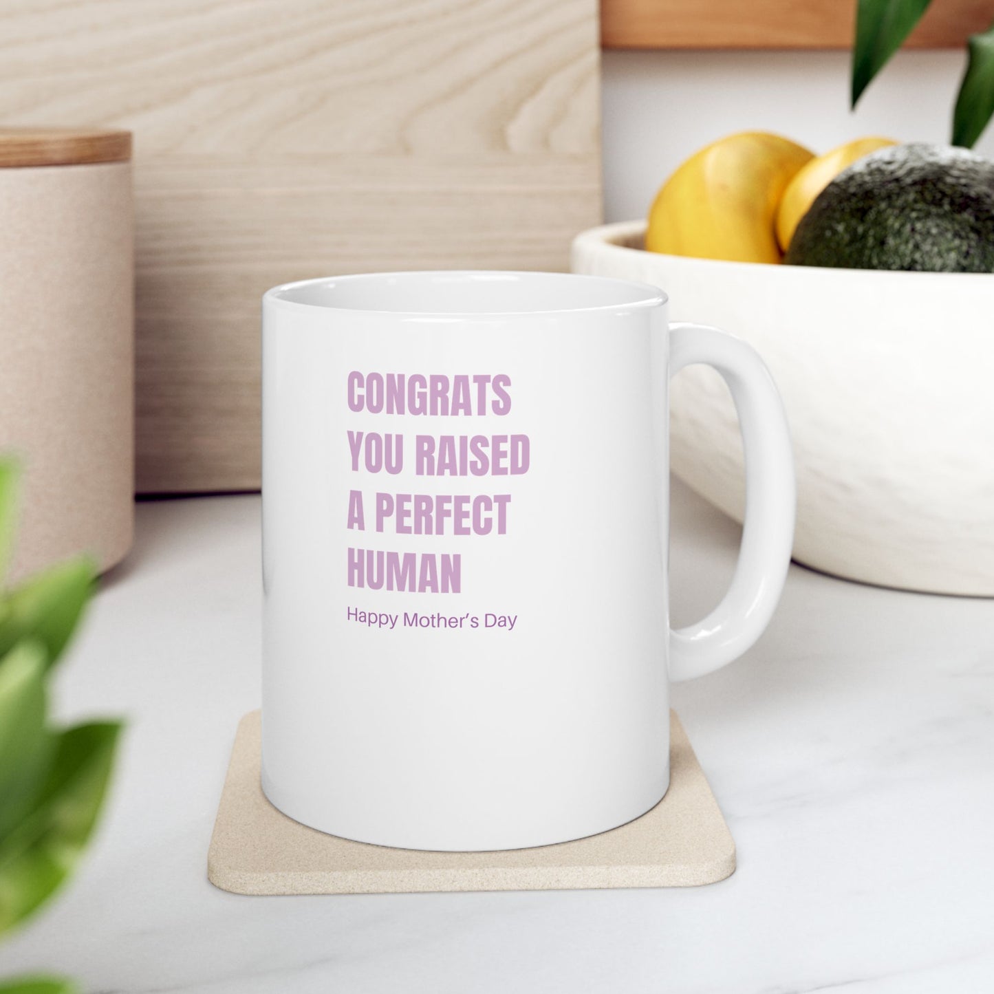 Raised a perfect human mug