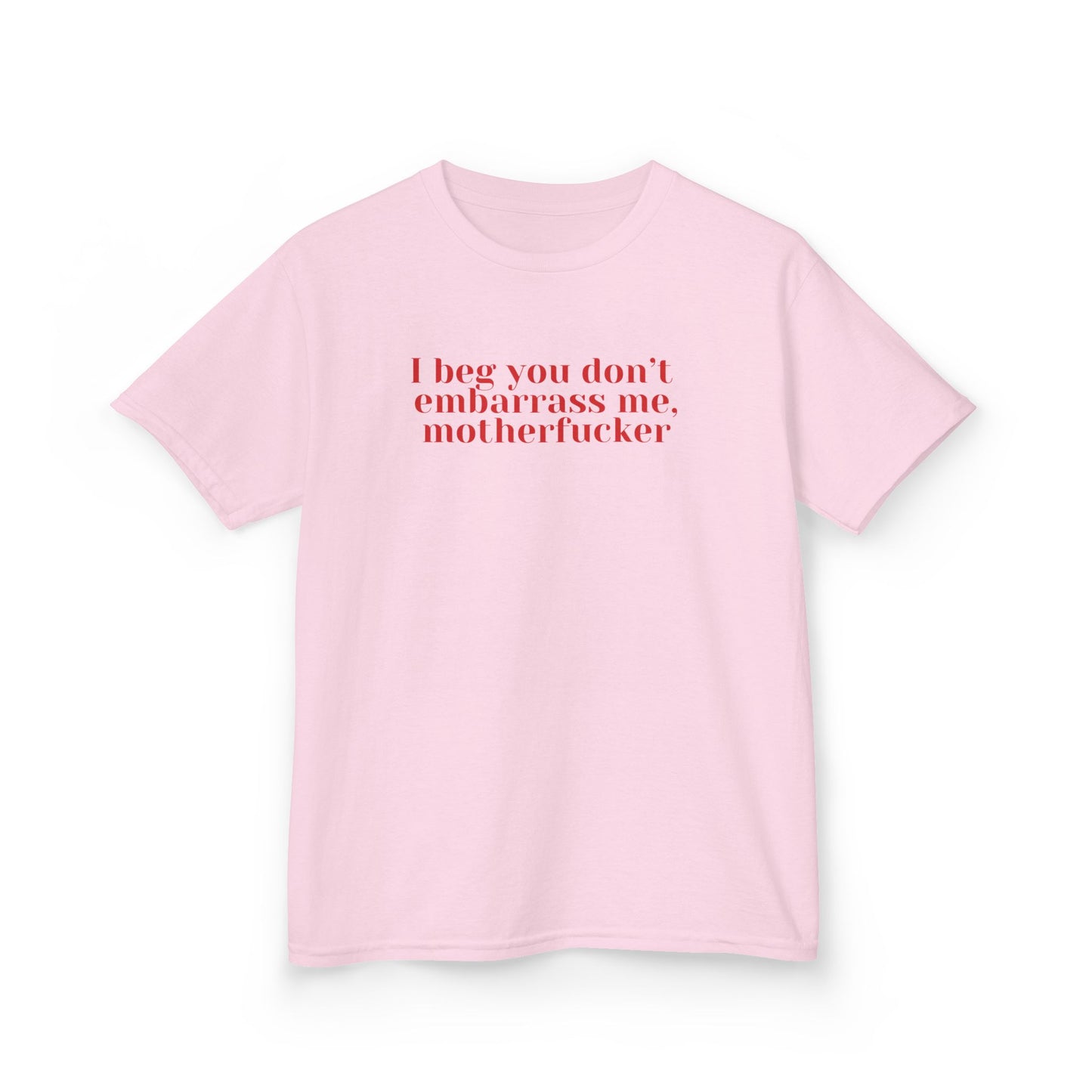 I beg you don't embarrass me baby tee