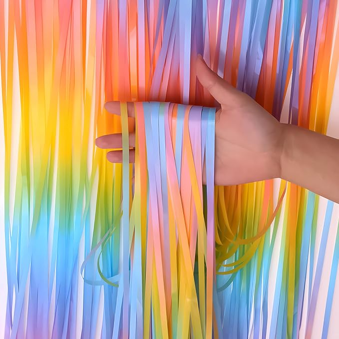 2 pack - Rainbow foil curtain backdrop