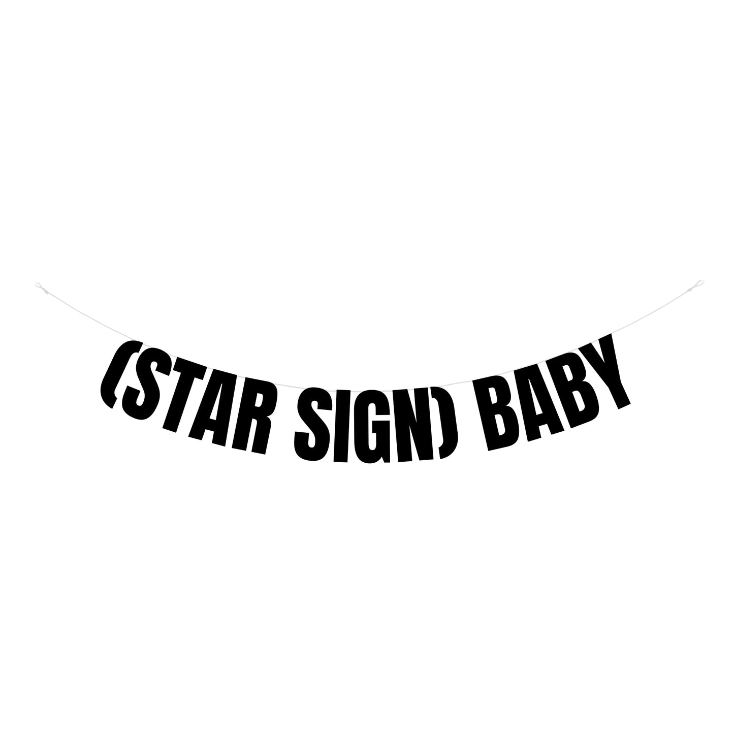 Personalised star sign baby banner