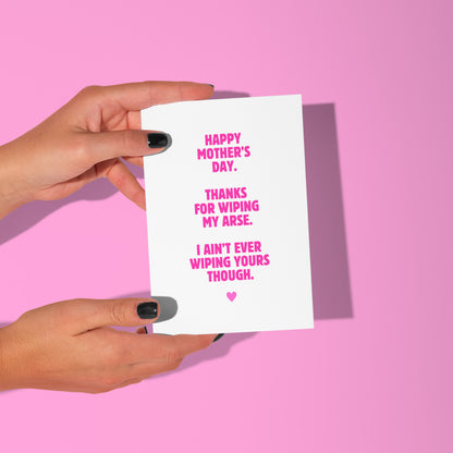 I ain't wiping yours card