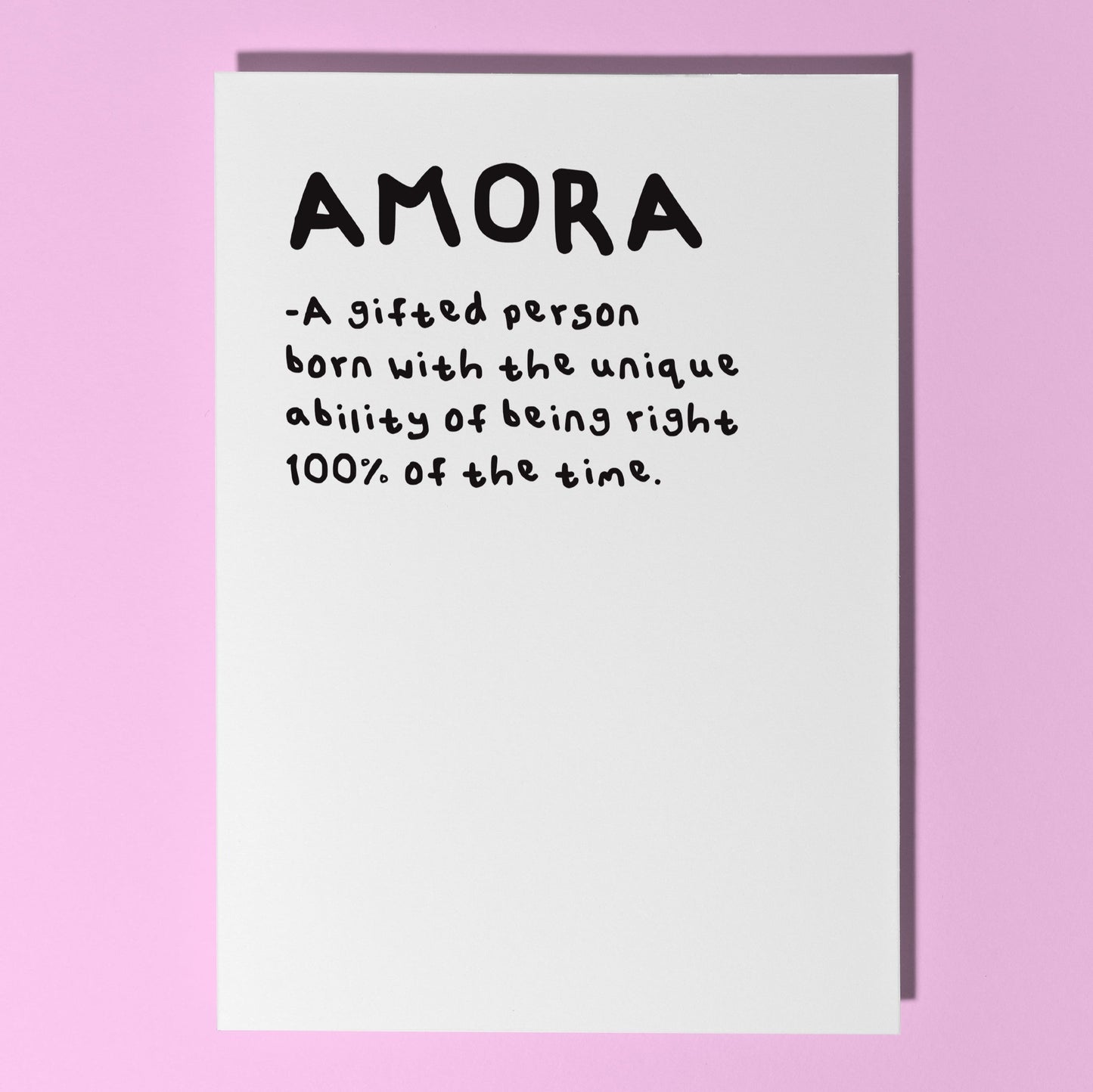Custom always right card