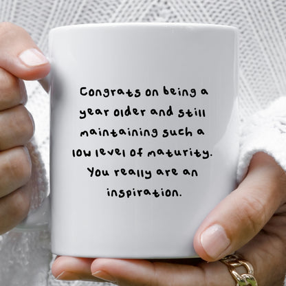 Low level of maturity mug