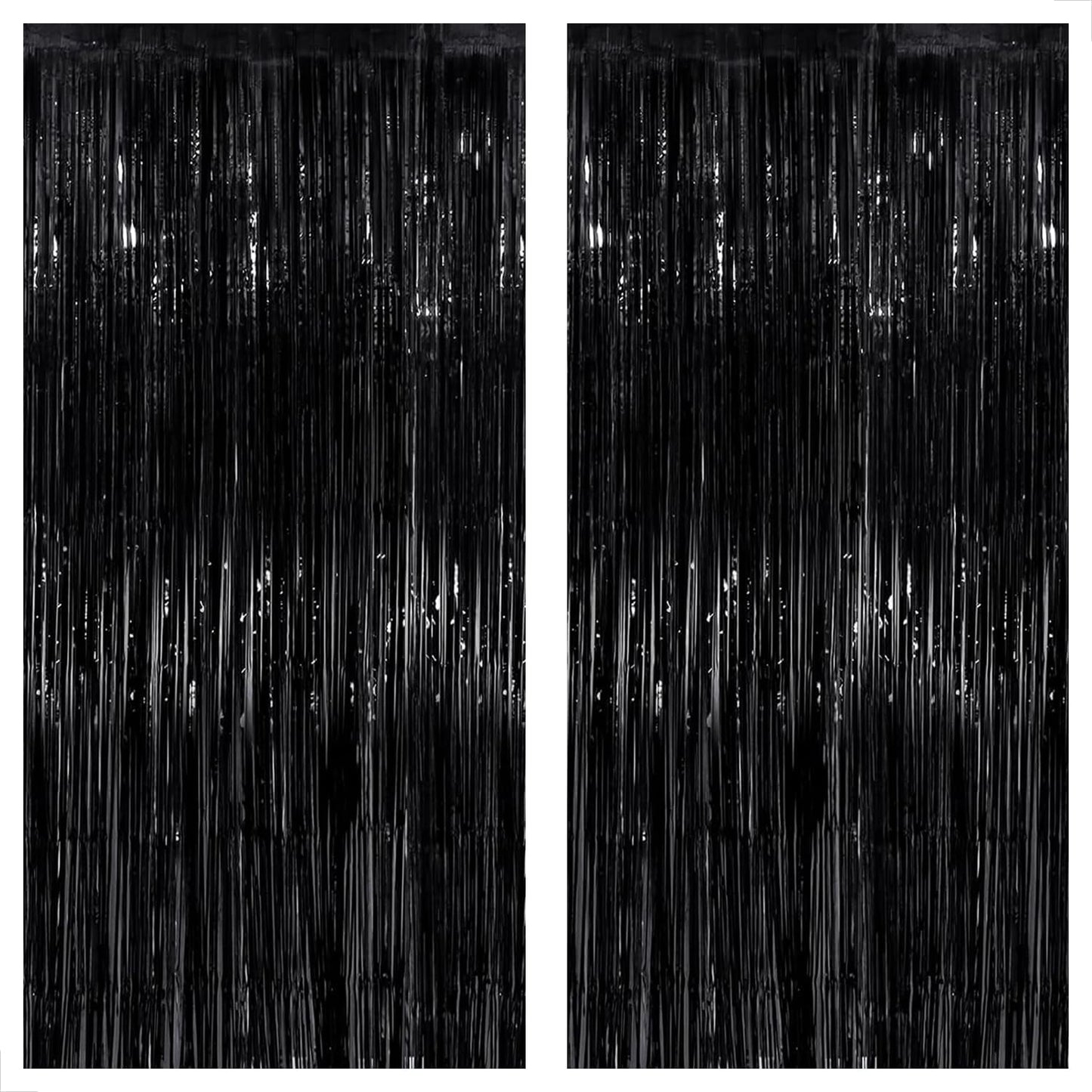 2 Pack - Black foil curtain backdrop