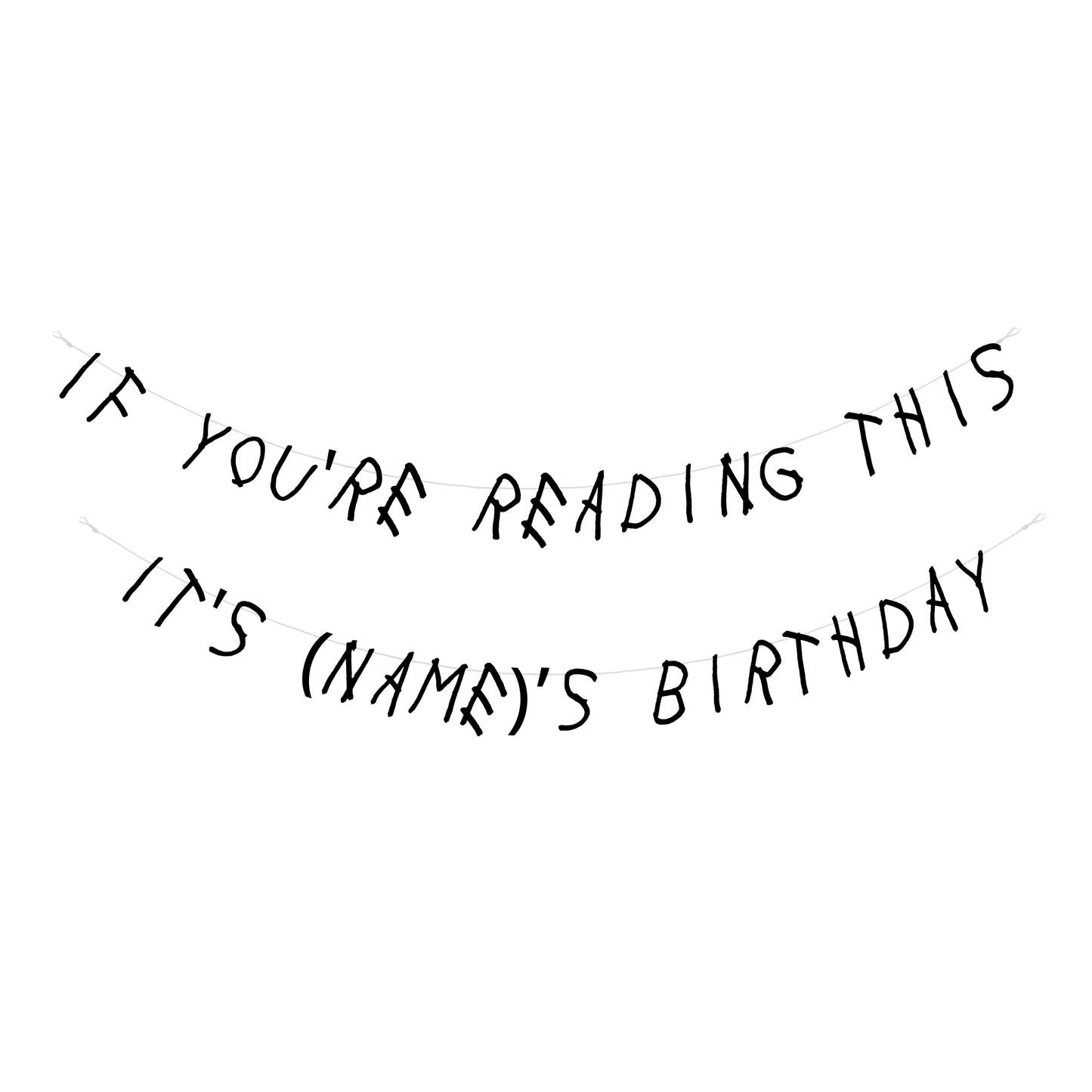 Personalised if you're reading this it's my Birthday banner
