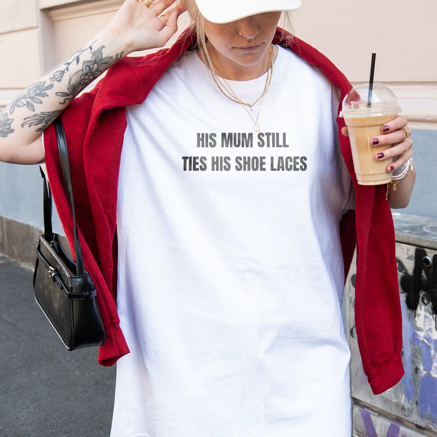 Ties his laces t-shirt