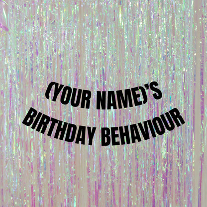 Personalised Birthday behaviour banner