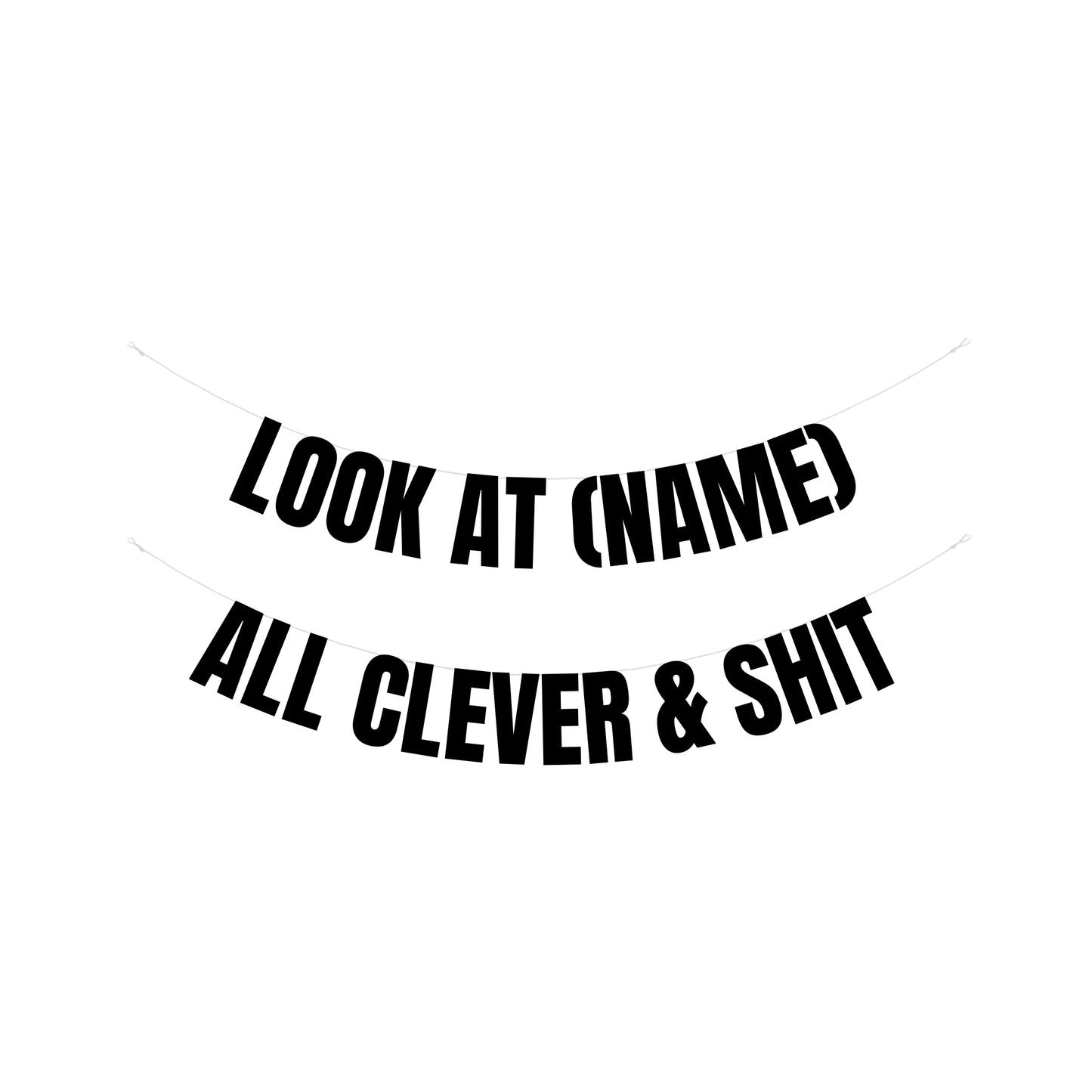 Personalised all clever & shit banner