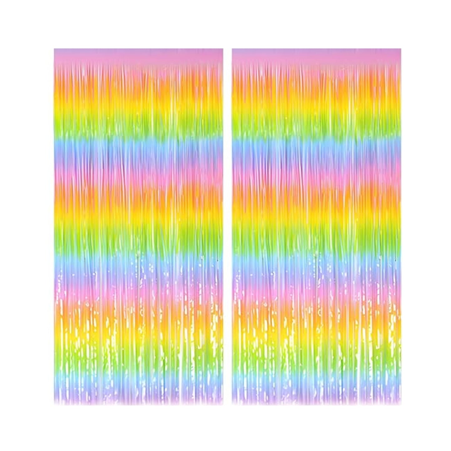 2 pack - Rainbow foil curtain backdrop