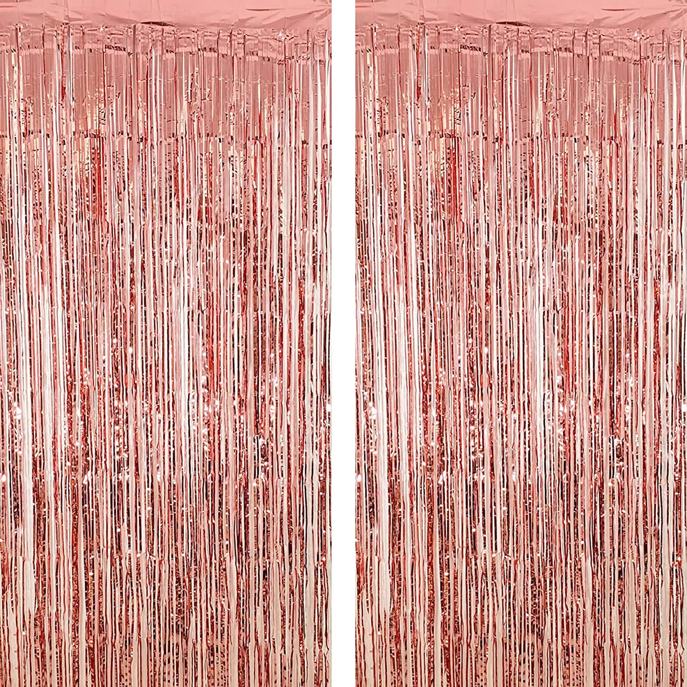 2 pack - Rose Gold foil curtain backdrop