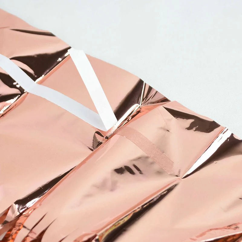 2 pack - Rose Gold foil curtain backdrop