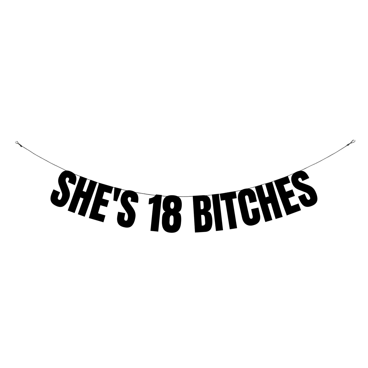 She's 18 bitches banner